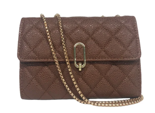 AB108 QUILTED CROSSBODY METAL CHAIN