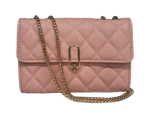 AB108 QUILTED CROSSBODY METAL CHAIN