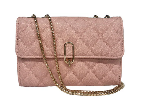 AB108 QUILTED CROSSBODY METAL CHAIN