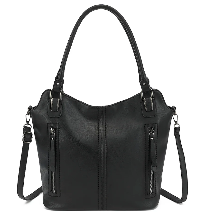 AB330 4 POSTER DOUBLE HANDLE TOTE WITH DETACHABLE SHOULDER STRAP