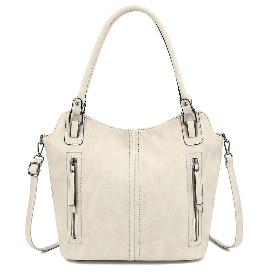 AB330 4 POSTER DOUBLE HANDLE TOTE WITH DETACHABLE SHOULDER STRAP
