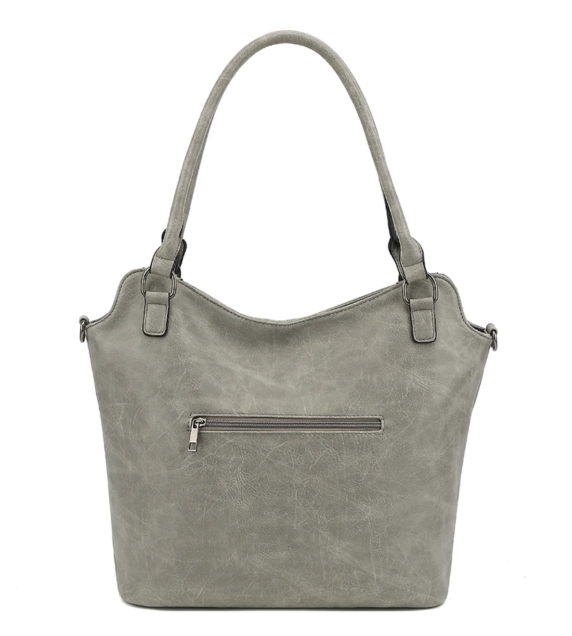 AB330 4 POSTER DOUBLE HANDLE TOTE WITH DETACHABLE SHOULDER STRAP