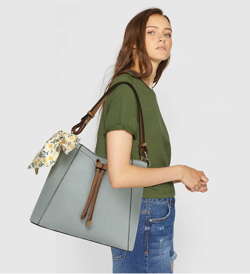AB108 CONVERTIBLE HOBO WITH SCARF