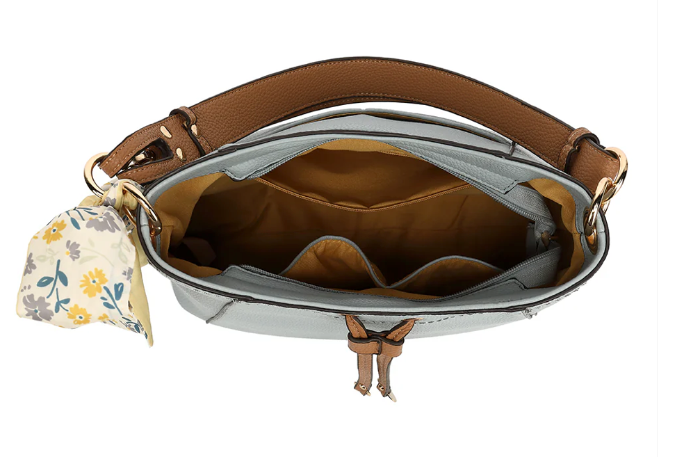AB108 CONVERTIBLE HOBO WITH SCARF