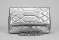 SSV silver metallic leather triple section envelope