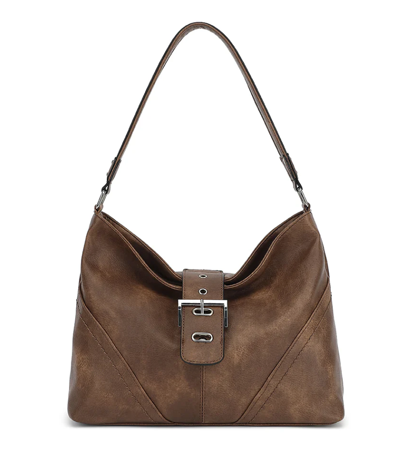 AB111 Buckle Top Slouchy Hobo