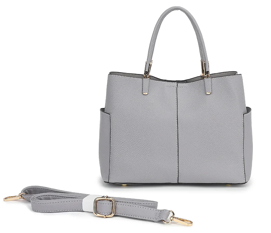 AB116 TRIPLE COMPARTMENT SATCHEL WITH CROSSBODY STRAP