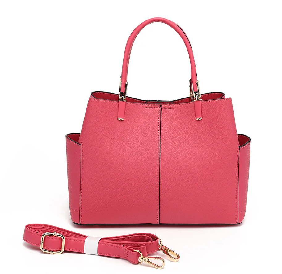 AB116 TRIPLE COMPARTMENT SATCHEL WITH CROSSBODY STRAP