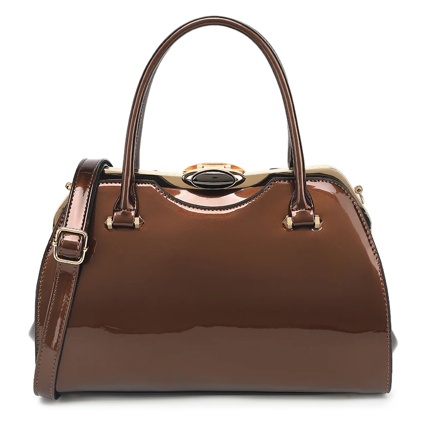 AB401 patent leather Tristen satchel