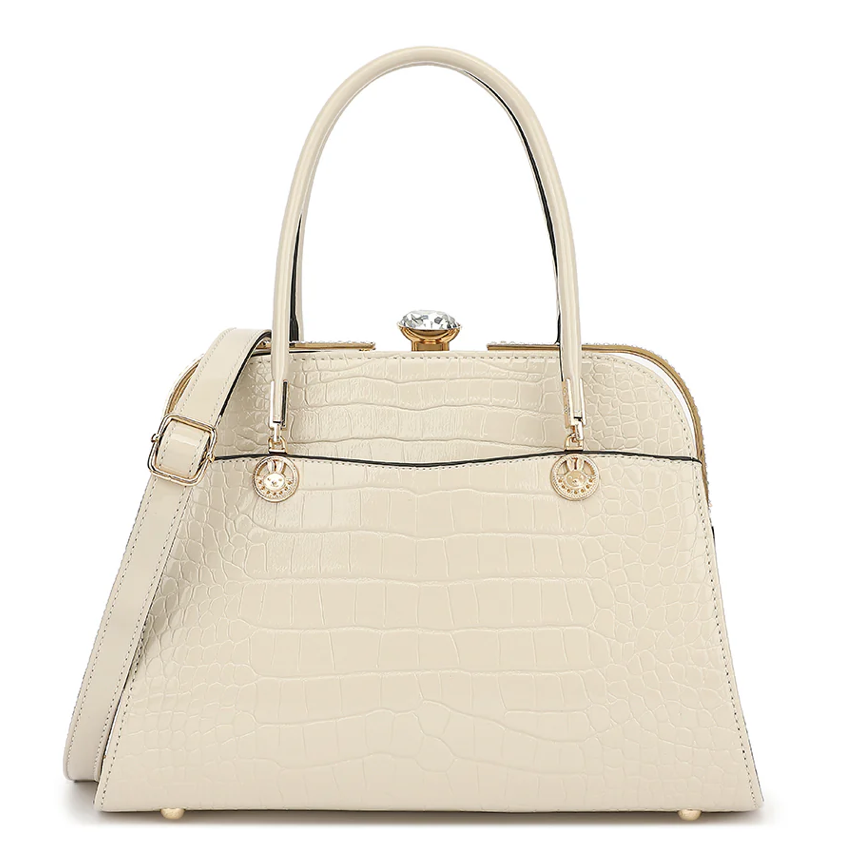 AB403 Patent Leather Crocodile and Diamonds Satchel