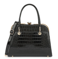 AB403 Patent Leather Crocodile and Diamonds Satchel
