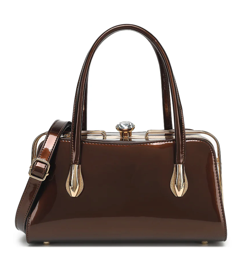 AB407 Patent Leather Lorraine Satchel