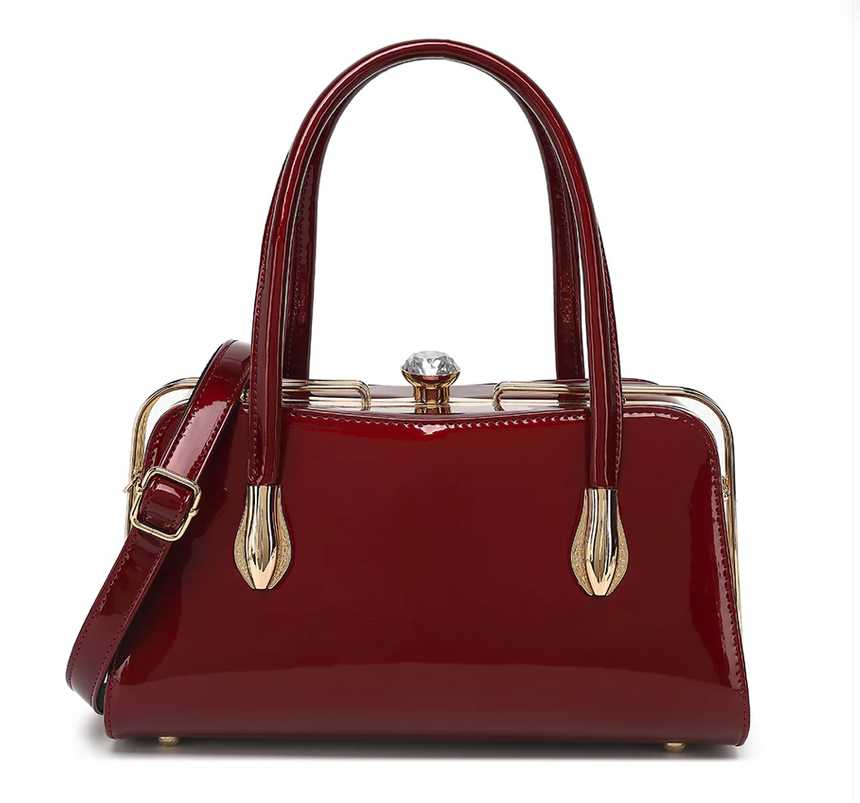 AB407 Patent Leather Lorraine Satchel