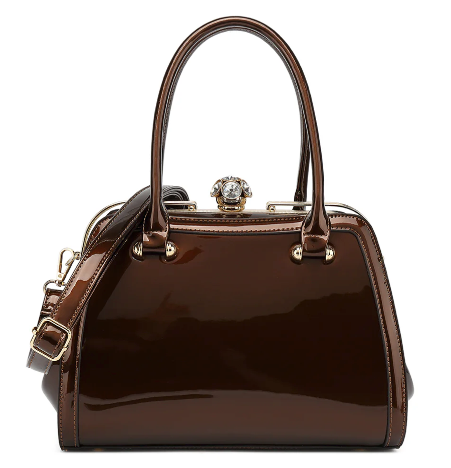 AB409 Frame Satchel Patent Leather