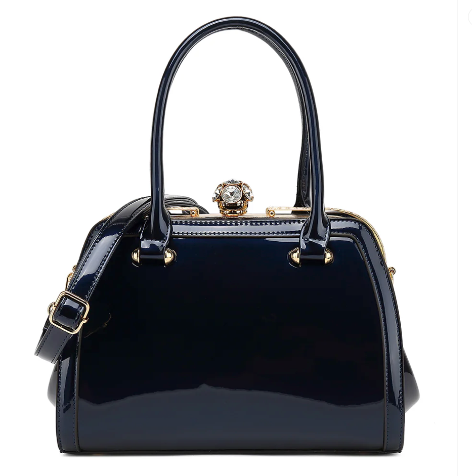 AB409 Frame Satchel Patent Leather