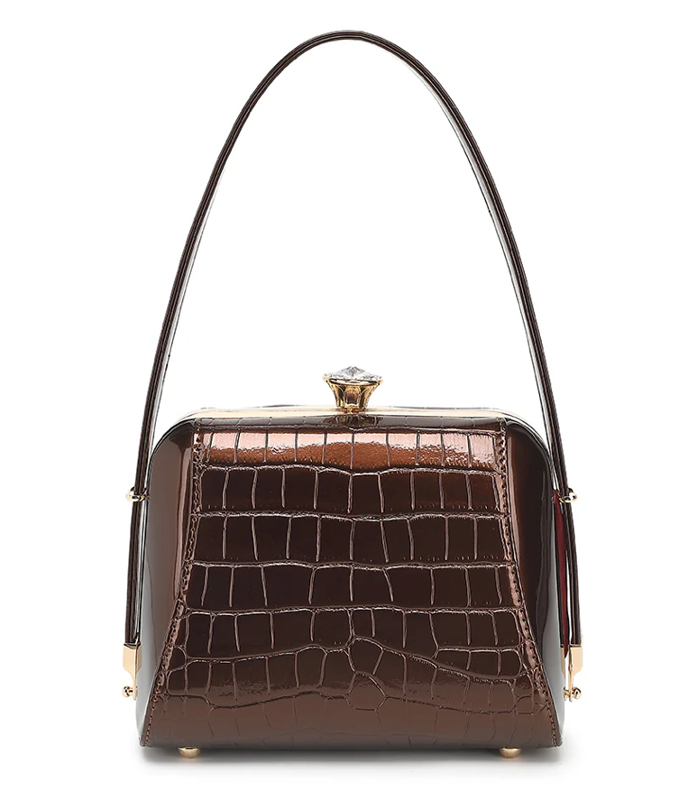 AB412 Patent Leather Petite Satchel