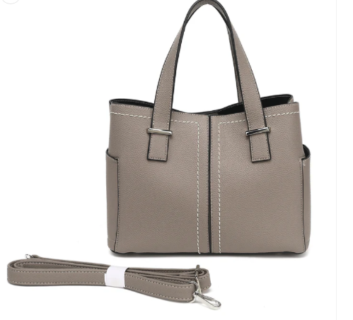 AB2140   TRIPLE COMPARTMENT SATCHEL WITH CROSSBODY STRAP