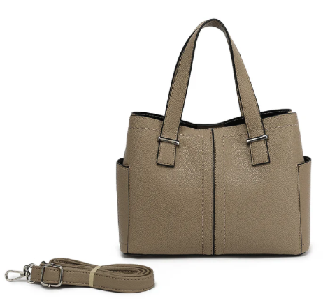 AB2140   TRIPLE COMPARTMENT SATCHEL WITH CROSSBODY STRAP