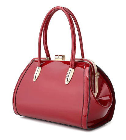 AB402 Brook Patent Leather Frame Satchel
