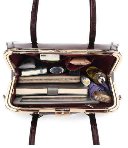 AB402 Brook Patent Leather Frame Satchel