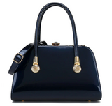 AS404 rhinestone frame satchel in patent leather