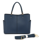 AS138 TRIPLE COMPARTMENT SATCHEL WITH CROSSBODY STRAP